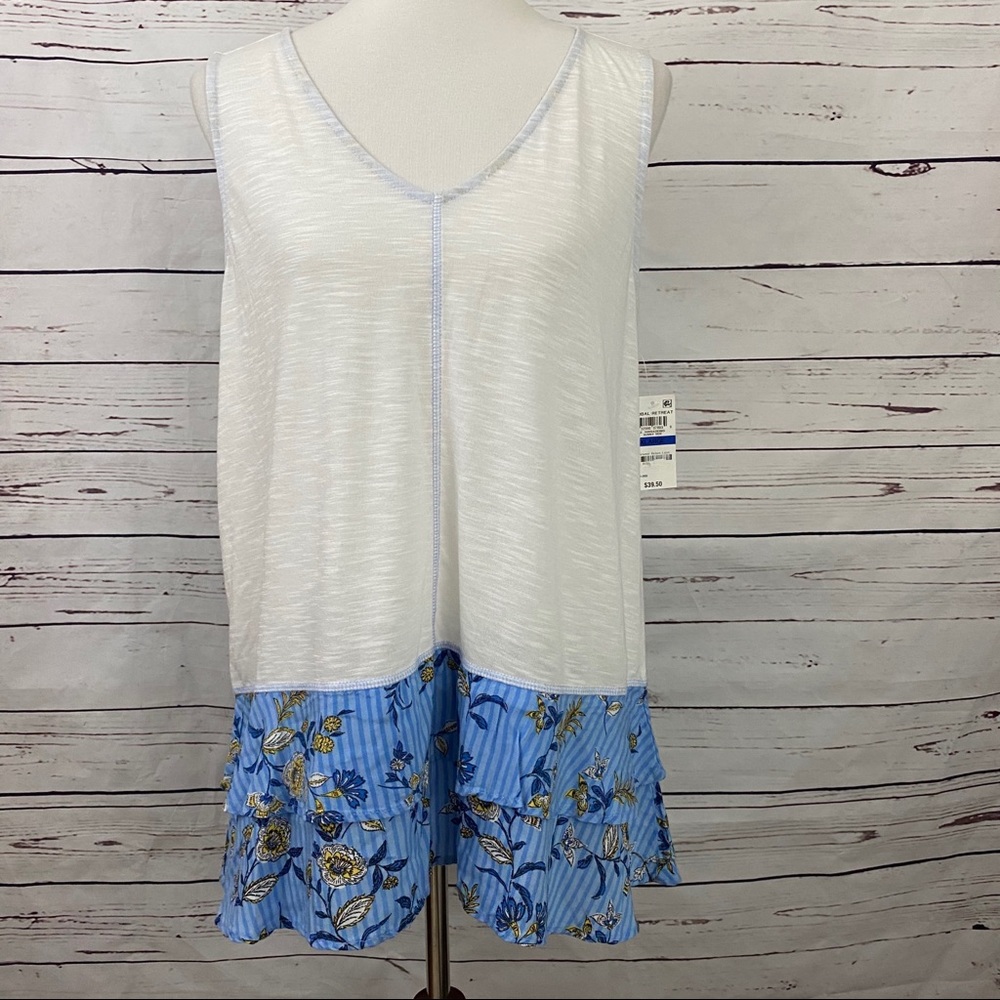 Style & Co Sleeveless Ruffle Hem Blouse XL